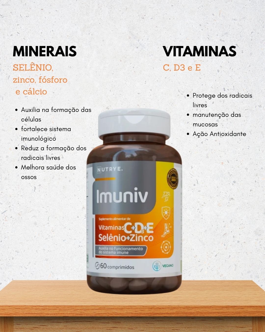 Suplemento Para Imunidade Imuniv 60 Comprimidos