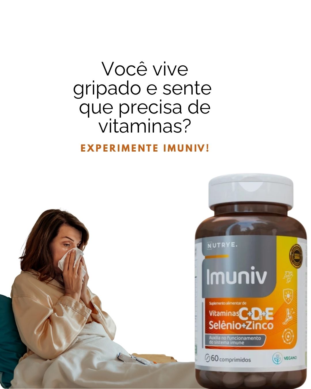 Suplemento Para Imunidade Imuniv 60 Comprimidos