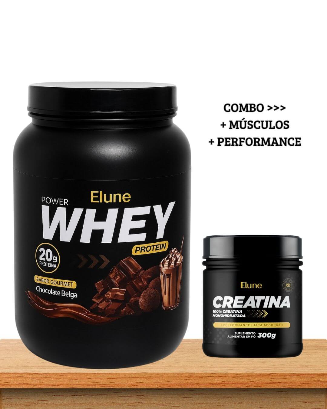 Combo Whey Protein chocolate + Creatina Elune